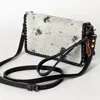 American Darling Women's Hair On Hide Wristlet In Black And White