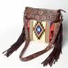 American Darling Women's Large Crossbody Messenger Bag In Brown Multi In Multi