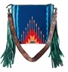American Darling Women's Large Crossbody Messenger Bag In Brown Multi In Brown