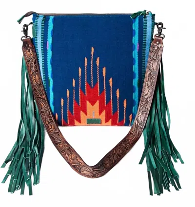 American Darling Women's Large Crossbody Messenger Bag In Brown Multi