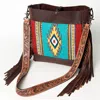 American Darling Women's Large Crossbody Messenger Bag In Multi In Brown