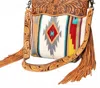 American Darling Women's Large Crossbody Messenger Bag In Multi In Brown