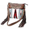 American Darling Women's Large Crossbody Messenger Bag In White Multi In Multi