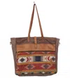 American Darling Women's Leather & Canvas Large Tote Bag In Brown In Multi
