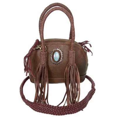 American Darling Women's Leather Braided Handle Bag In Brown