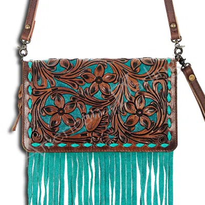 American Darling Women's Leather Crossbody Wallet Bag In Brown