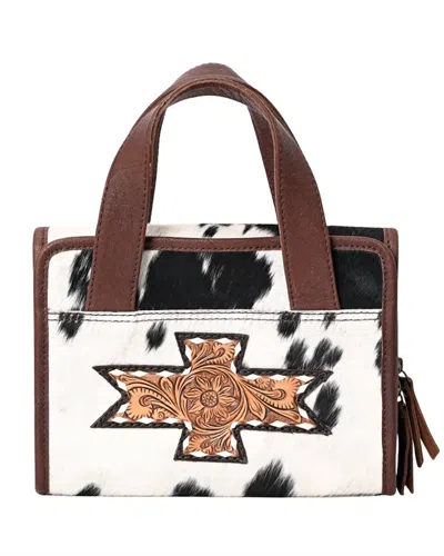 American Darling Women's Leather Jewelry Travel Case In Brown In White