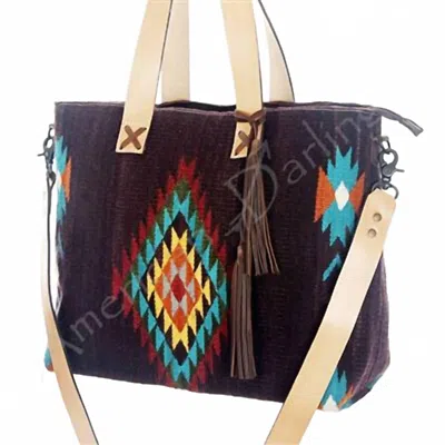 American Darling Women's Leather Tote Bag In Brown Multi