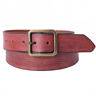 American Darling Women's Leather Western Belt In Antique Red In Brown