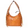 American Darling Women's Leather Western Hobo Bag In Tan In Brown