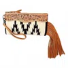 American Darling Women's Leather Wristlet In Multi In Multi