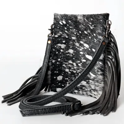 American Darling Women's Small Leather Crossbody Messenger Bag In Black