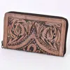 American Darling Tanya Tooled Leather Zip Wallet In Brown