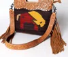 American Darling Women's Tooled Leather Crossbody Clutch Bag In Brown Multi In Brown