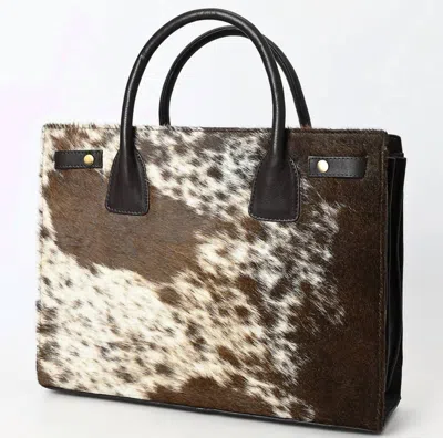 American Darling Women's Untamed Cowhide Handbag In Brown In Red