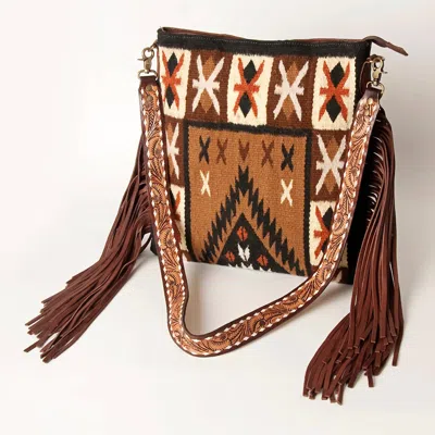 American Darling Women's Vintage Saddle Blanket Crossbody Bag In Brown