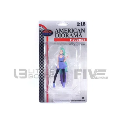 American Diorama 1 To 18 Scale Cosplay Girls Figure 4 For Model Car In Blue