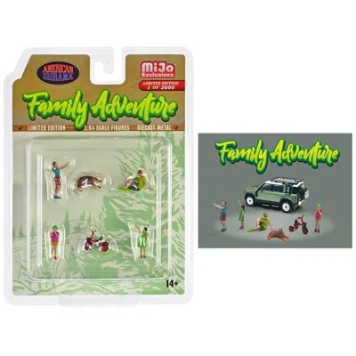 AMERICAN DIORAMA 1 TO 64 SCALE FAMILY ADVENTURE DIECAST FIGURE 4 FIGURES 1 DOG & 1 TRICYCLE LIMITED EDITION TO 3600 P