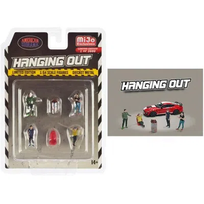 American Diorama 1 To 64 Scale Hanging Out Diecast Figure 4 Figures 1 Seat & 1 Barrel Limited Edition To 3600 Piece W In Multi