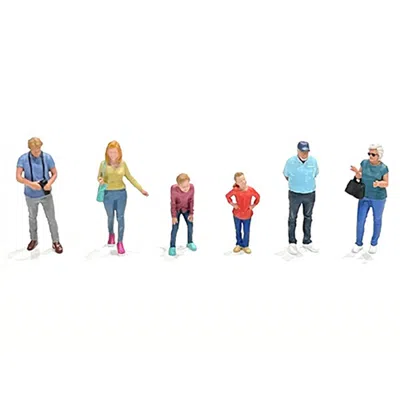 American Diorama 6 Piece Family Day Diecast Figure Set Limited Edition For 1-64 Scale Models