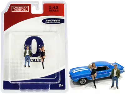 American Diorama 70s Style Two Figurines Set Iv For 1/43 Scale Models By  In Blue