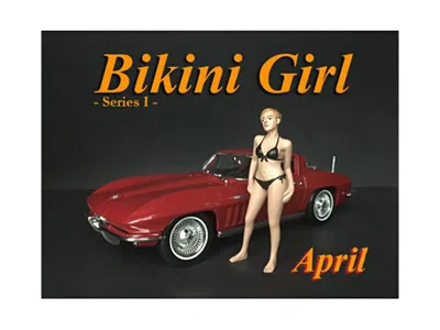 American Diorama April Bikini Calendar Girl Figure For 1/24 Scale Models By  In Red