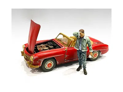 American Diorama Auto Mechanic Sweating Joe Figurine For 1/18 Scale Models By  In Blue