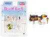 American Diorama Beach Girls 5 Piece Diecast Set (3 Figurines 1 Beach Chaise And 1 Beach Umbrella) For 1/64 Scale Mod