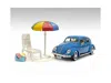 American Diorama Beach Girls Accessories (beach Chair And Beach Umbrella And Duffle Bag) For 1/24 Scale Models By Ame