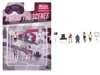 American Diorama Behind The Scenes 7 Piece (4 People 3 Accessories) Diecast Figures Set 1/64 Scale Models In Pink