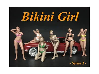 American Diorama Bikini Calendar Girls Series I 6 Piece Figurine Set For 1/24 Scale Models By  In Multi