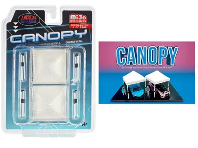 American Diorama Canopy 2 Piece Set White Limited Edition To 3600 Pieces Worldwide 1/64 Scale Models By American Dior In Blue