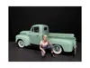 American Diorama Car Girl In Tee Michelle Figurine For 1 By 24 Scale Models