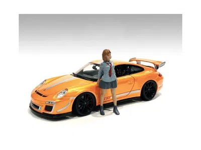 American Diorama Car Meet 1 Figurine V For 1/18 Scale Models By  In Orange