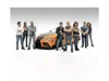 American Diorama Car Meet 3 8 Piece Figure Set For 1/24 Scale Models By