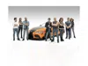 American Diorama Car Meet 3 8 Piece Figure Set For 1/24 Scale Models By