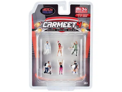 American Diorama Car Meet 4 6 Piece Diecast Figure Set For 1/64 Scale Models By  In Multi