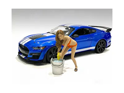 American Diorama Cindy With A Bucket Bikini Car Wash Girl Figurine For 1/24 Scale Models By  In Blue