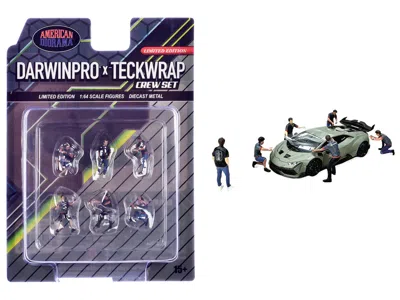 American Diorama Darwinpro X Teckwrap Crew 6 Piece Diecast Figure Set (6 Figures) Limited Edition For 1/64 Scale Mode In Multi