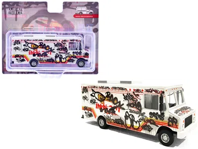 American Diorama Food Truck "the Graffiti Truck" White With Graphics 1/64 Diecast Model By
