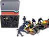 American Diorama Formula One F1 Pit Crew 7 Figurine Set Team Blue For 1 By 18 Scale Model Car