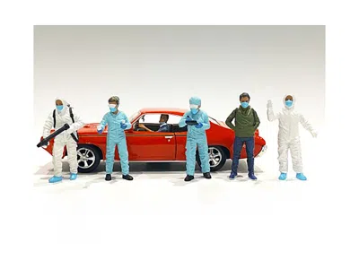 AMERICAN DIORAMA HAZMAT CREW 6 PIECE FIGURINE SET FOR 1/18 SCALE MODELS BY AMERICAN DIORAMA
