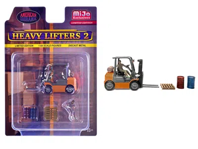American Diorama Heavy Lifters 2 4 Piece Diecast Set Limited Edition For 1/64 Scale Models By