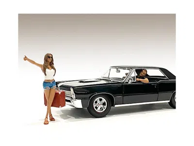 American Diorama Hitchhiker 2 Piece Figurine Set (white Shirt) For 1/18 Scale Models By  In Black