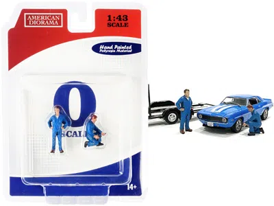 American Diorama John And Tony Mechanics Set Of 2 Figurines For 1/43 Scale Models By  In Blue