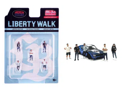 American Diorama Liberty Walk Team 5 Piece Diecast Figure Set (5 Figures) Limited Edition For 1/64 Scale Models By Am In Multi