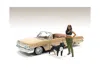 American Diorama Lowriderz Figurine Iv And A Dog For 1/18 Scale Models By