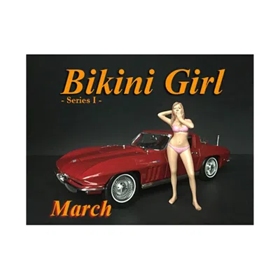 American Diorama March Bikini Calendar Girl Figure For 1 Isto 24 Diecast Model Car