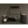 American Diorama Metal Tire Rack With Rims & Tires For 1 Isto 24 Diecast Model Car
