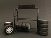 American Diorama Metal Tire Rack With Rims & Tires For 1 Isto 24 Diecast Model Car